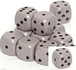 Opaque 16mm d6 Dark Grey/black Pipped Dice
