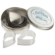 Ateco 6 Piece Plain Tear Drop Cutter Set