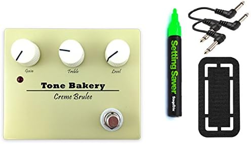 Tone Bakery Creme Brulee Overdrive Pedal Pedal Bundle w/ 4 free Items: StageTrix Setting Saver Pen, StageTrix Pedal Fastener, 2x Hosa Patch Cables