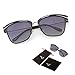 ADEWU-Reflective Revo Color Lens Large Horn Rimmed Style Sunglasses - UV400