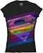 Search : Supergirl Striped Neon Shield Juniors Black T-shirt