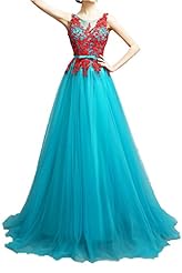 Tulle Natural   Waistline Applique Open-Back Jeweled Lace Evening Dress/Prom Dress 