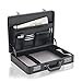 Solo Classic Collection Leather Laptop Attache Case for Computers up to 16 Inches, Black (488-4)