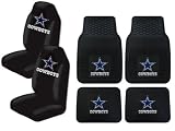 A Set of 4 NFL Universal Fit Front All-Weather Floor Mats and A Set of 2 Universal Fit Seat Covers - Dallas Cowboys