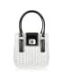 Forzieri Capaf Line Black & White Wicker Bucket Handbag