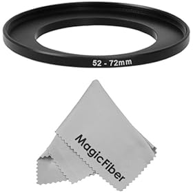 Goja 52-72MM Step-Up Adapter Ring (52MM Lens to 72MM Accessory) + Premium MagicFiber Microfiber Cleaning Cloth