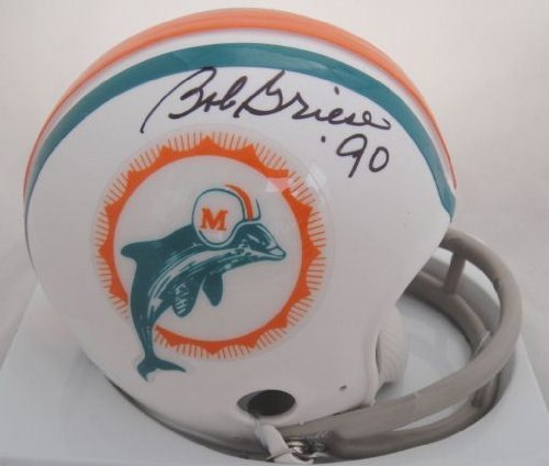 BOB GRIESE SIGNED AUTOGRAPHED MIAMI DOLPHINS MINI HELMET W/ HOLOGRAM + COA