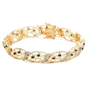 Yellow Gold Overlay Sterling Silver Sapphire Vine Bracelet Yellow Gold Overlay Sterling Silver Sapphire Vine Bracelet w/ diamond Accent, 7.25