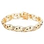 Yellow Gold Overlay Sterling Silver Sapphire Vine Bracelet w/ diamond Accent, 7.25"