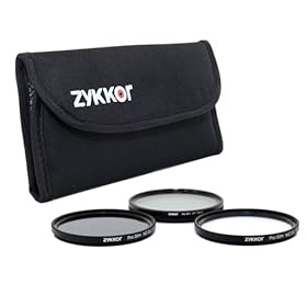 Zykkor 52mm Pro Slim CPL - MC UV - ND 0.6 Filter Kit with Deluxe Pouch