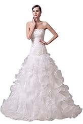  Beaded Organza Bandage Dress/Wedding Dress  With Ruffles