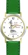 Habit 2 - The Power of to Choose, Crossroads (English Text) - DELUXE TWO-TONE WATCH from THE 7 HABITS - WATCH COLLECTION BY WATCHBUDDY&reg; - Arabic Numbers - Green Leather Strap-Size-Large ( Men's Size or Jumbo Women's Size )