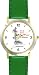 Habit 2 - The Power of to Choose, Crossroads (English Text) - DELUXE TWO-TONE WATCH from THE 7 HABITS - WATCH COLLECTION BY WATCHBUDDY&reg; - Arabic Numbers - Green Leather Strap-Size-Large ( Men's Size or Jumbo Women's Size )