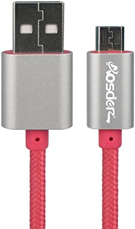 Aosder Micro USB Cable Mini USB Charger Cable With Nylon Coated Durable for Samsung XiaoMi HTC Lenovo PTE (Red)