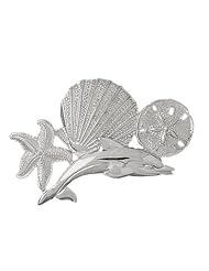 Clevereves 14K White Gold Pendant Dolphins, Starfish, Shell and Sand Dollar 22.3 - Gram(s)
