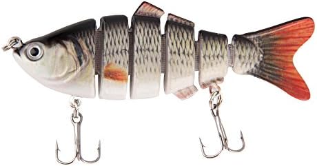 10cm/20g Lifelike 6 Segments Swimbait Fishing Lure Crankbait Hard Bait Fish Treble Hook Fishing Tackle