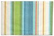 Durable Hand Woven Hemmed 100% Cotton Colorful Green and Blue Striped Placemat 13x19 Inches Set / 6