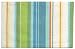Durable Hand Woven Hemmed 100% Cotton Colorful Green and Blue Striped Placemat 13x19 Inches Set / 6