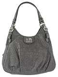 Coach Madison Croc Embossed Maggie Shoulder Tote Gray New
