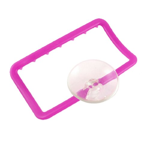 See Amico Fuchsia Plastic Nonslip Wall Mounted Adjustable Suction Towel Bar Rack