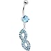 Aqua Gem Masquerade Mask Belly Ring