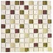 Stone Travertine and Glass Mosaic River Rouge