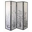 Ore International R590-4 4-Panel Room Divider - Floral