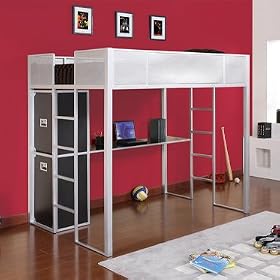 Powell Rock and Roll Full Size Study Loft Bunk Bed (ships in 2 cartons)