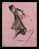 Edgar Germain Hilaire Degas (Dancer in her shoe schluepfend) Black Wood-Mounted Art Poster Print - 11 X 17