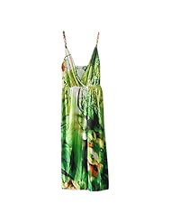 Sexy V-neck Summer Floral Print Silk Midi Dress 