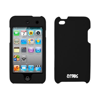EMPIRE Black Rubberized Snap-On Cover Case for Apple iPod Touch 4 / 4th Generation
