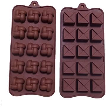 Yunko Two 15-cavity Square Shape Classic Chocolate Silicone Mold Ice Cube Trays Candy Mould Jelly Mold