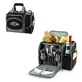 Malibu - Baltimore Ravens - Insulated pack with picnic service for 2 made of 600D polyester canvas. The elegant and unique Malibu shoulder pack is perfect for picnics, concerts, or travel. This tote has an integrated wine storage section and a spacious fo