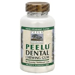 Peelu Gum, Spearmint Flavor, 100-Piece Package (Pack of 3)