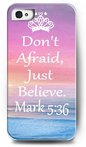 IPhone 4S Case OUO Hard Back Plastic Case With Creative Design Don't Afraid, Just Believe By Mark 5:36