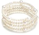 BoBijou "Winona's party" white pearl 4 row adjustabe bangle
