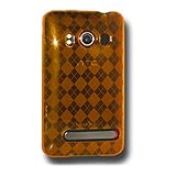 Amzer Luxe Argyle Skin Case for HTC EVO 4G (Orange)