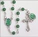 Blessed By Pope Benedit XVI Green Glass Beads Rosary St Saint Jude with Dangle Medal Rosary
