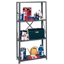 Edsal VL430L Steel Medium Duty Shelving Unit, 30" Width x 58" Height x 12" Depth