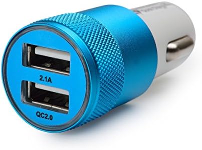 [Qualcomm Certified]runshion Quick Charge 2.0 Powerall 18w USB Car Charger Adapter for Samsung Galaxy S6/s6 Edge and More(2.4A for Android,2A for Apple)-Blue