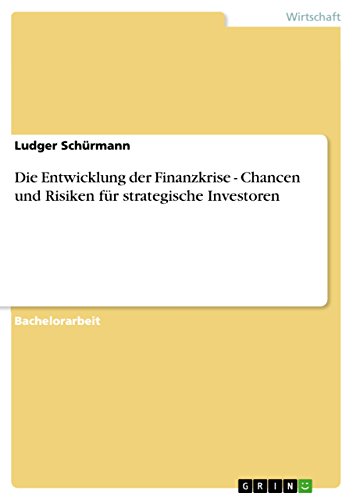 Die Entwicklung der Finanzkrise - Chancen und Risiken für strategische Investoren (German Edition)