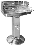 Edelstahl Grill Standgrill Säulengrill 89 x 59 x 39 cm