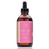 Leven Rose Virgin Argan Oil - Cold Pressed, 100% Organic for Hair, Skin, Face & Nails - Best Moroccan Anti-aging, Anti-wrinkle, Soaks in Quickly - Prevents Frizz & Increases Natural Hair Shine & Silkiness - Helps with Eczema, Acne, Dry Patches - Great As Natural Beard Oil and Conditioner - Moisturizer for Dry Skin & Cuticles - 100% Pure Oil