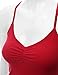 Doublju Women Sleeveless Shoulder Strap Shirring Neckline Long Tank Top