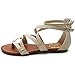 Ollio Women's Shoe Gladiator Strap Flat Zori Sandal