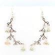Graceful Cascading Leaf Dangle Earrings in Sterling Silver with Clusters of Peridot and Citrine Gemstone Beads, #7485