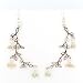 Graceful Cascading Leaf Dangle Earrings in Sterling Silver with Clusters of Peridot and Citrine Gemstone Beads, #7485