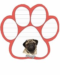 Pug Dog Paw Magnetic Note Pads