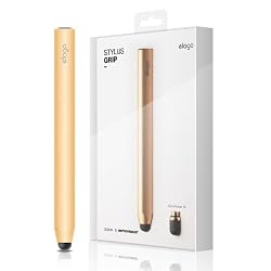elago Stylus Grip for iPhone 5/4S/3GS, iPad and Galaxy -World First Replaceable Tip (Extra Rubber Tip included) - Gold
