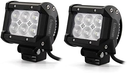 Echoman ® 4" 18W LED Light Bar Car Spotlights 6 CREE LEDs Waterproof Worklight Spotlight Off-road Driving Lamp ATV SUV 6500K 1440LM Light (2, 4" 18W)